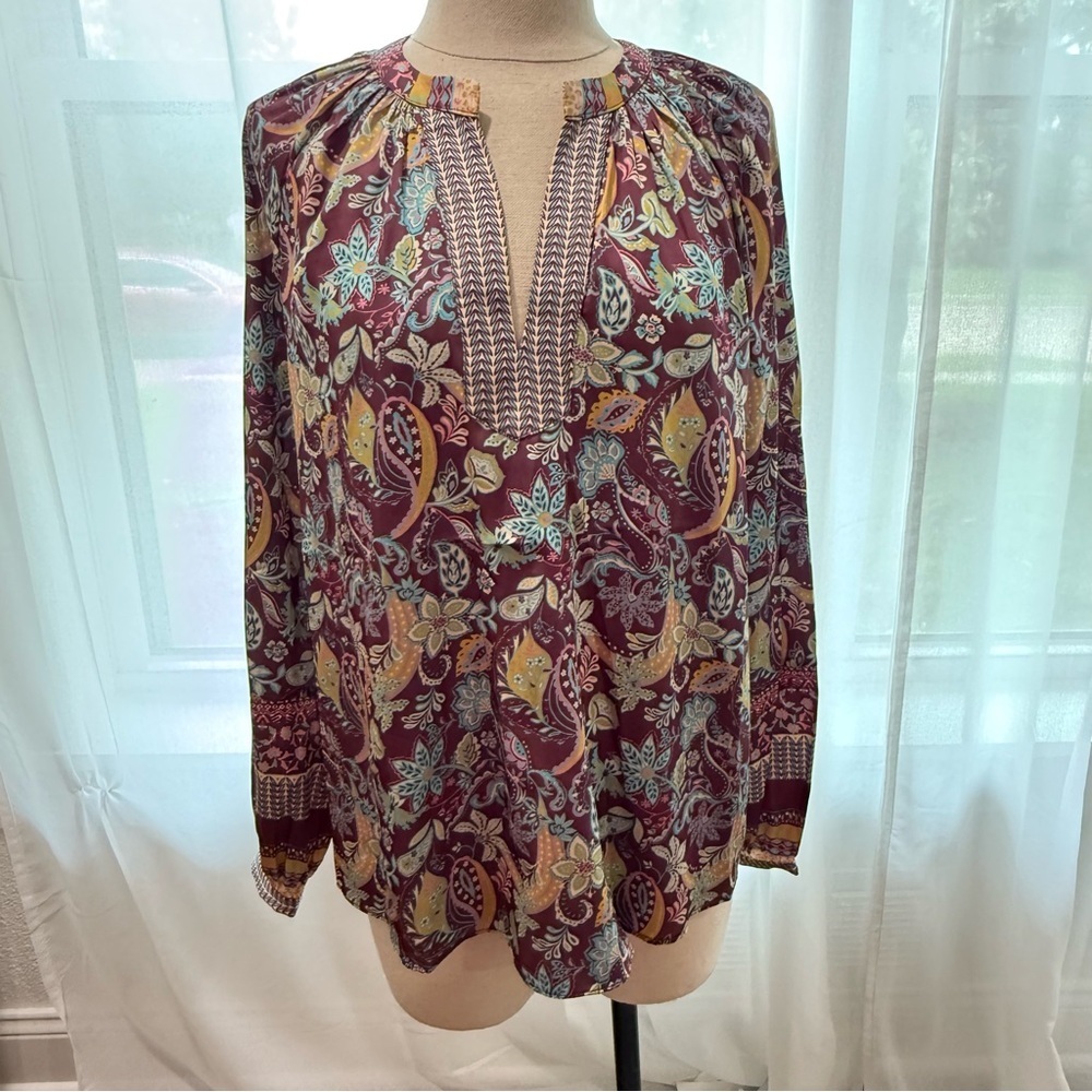 Avara Paisley Floral Top‎ Size X-Small EUC